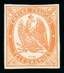 Stamp of France » Télégraphe 1868, Télégraphe n°3 1fr orange neuf avec gomme * TB.