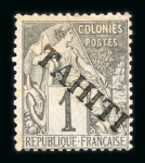 Stamp of Colonies françaises » Tahiti 1893, TAHITI n°7a timbre de colonies surchargé TAHITI