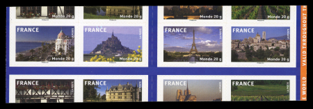 Stamp of France » Variétés et curiosités 2009, carnet 8 timbres BC 329 timbre monde 20g variété