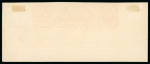Stamp of Ireland » Essays & Proofs (E1-E167) 1922 Dollard: Valdivia Imperforate essay in bright vermilion bottom corner sheet marginal strip of four, showing extra frame-line plate error at right and left plate, fine to very fine (3) (Hib. E58a, €450+)