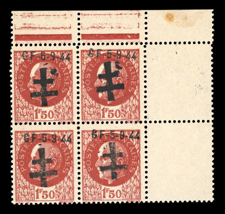 Stamp of France » Libération Pontarlier (Doubs) : paire des numéros 1 et 2 en blocs