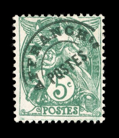 Stamp of France » Variétés et curiosités 1922, type Blanc n°41c 5c vert surcharge verte neuf*