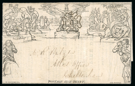 Stamp of Great Britain » 1840 Mulreadys & Caricatures 1840 Mulready 1d. lettersheet with Atlas Assurance