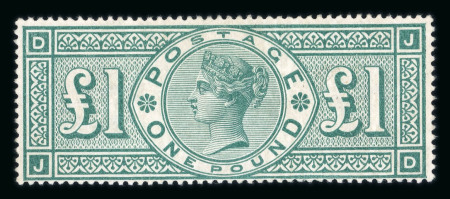 Stamp of Great Britain » 1855-1900 Surface Printed » 1887-1900 Jubilee Issue & 1891 £1 Green 1887-92 £1 green, JD, in a deep shade, large part og