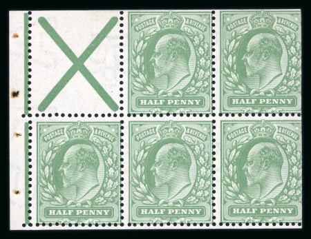 Stamp of Great Britain » King Edward VII » 1911 Harrison & Sons Issues 1911 Harrison, ½d. dull yellow-green booklet pane of