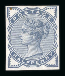 Stamp of Great Britain » 1855-1900 Surface Printed » 1883-84 Lilac & Green Issue 1883-84 ½d. slate-blue imprimatur, small inclusion