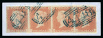 Stamp of Great Britain » 1841 1d Red 1841 1d. red brown, CI-CL strip of four, close to large