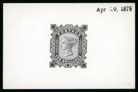 Stamp of Great Britain » 1855-1900 Surface Printed » 1867-83 High Values 1867-78 10/- die proof with blank corner squares and