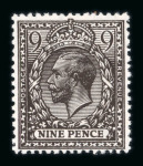 Stamp of Great Britain » King George V » 1912-24 Profile Head Issues 1912-24 9d. very deep agate, fine unmounted mint. Cert