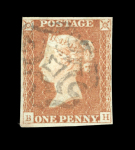 Stamp of Great Britain » 1841 1d Red 1841 1d. red-brown, pl. 25, BH, close to good margins,