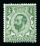 Stamp of Great Britain » King George V » 1911-12 Downey Head Issues 1911-12 ½d. bluish green, fine mint NH. Cert R.P.S.