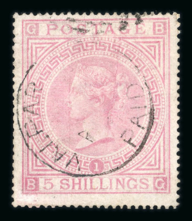 Stamp of Great Britain » 1855-1900 Surface Printed » 1867-83 High Values Great Britain Used Abroad: Chile: 1867 5/- pale rose,