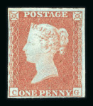 Stamp of Great Britain » 1841 1d Red 1841 1d. red-brown, CG, showing trace of hair on plate