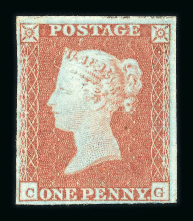 Stamp of Great Britain » 1841 1d Red 1841 1d. red-brown, CG, showing trace of hair on plate