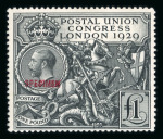 Stamp of Great Britain » King George V » 1924-36 Issues 1929 P.U.C. £1 black overprinted “SPECIMEN” type 32