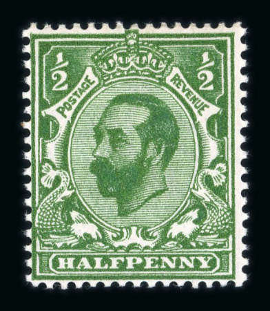 Stamp of Great Britain » King George V » 1911-12 Downey Head Issues 1911-12 ½d. very deep green, fine mint.