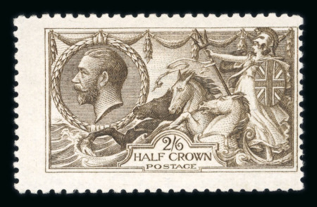 Stamp of Great Britain » King George V » 1913-19 Seahorse Issues 1915 De La Rue 2s.6d. blackish brown, fine mint. Cert