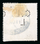 Stamp of Great Britain » 1855-1900 Surface Printed » 1867-83 High Values 1882-83 5/- rose, pl. 4, GC, trimmed perfs. and perfin.