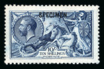 Stamp of Great Britain » King George V » 1913-19 Seahorse Issues GB 1913 Waterlow 10s indigo-blue, overprinted “SPECIMEN” type 26