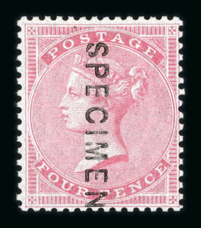 Stamp of Great Britain » 1855-1900 Surface Printed » 1855-57 No Corner Letters 1855-57 4d. carmine on thick, highly glazed, deeply