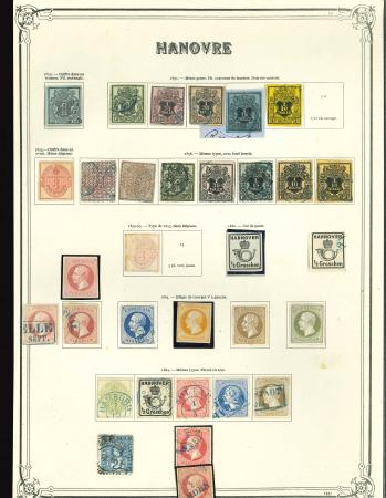 Stamp of German States » Hannover 1850-1864, nice mint and used old collection, extensive
