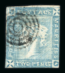 Stamp of Mauritius » 1859 Lapirot Issue 1859 Lapirot, intermediate impression, 2d. blue, two