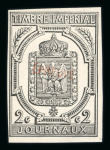 Stamp of France » Journaux 1868, Maury n°1A Journaux 2c essai en noir non dentelé