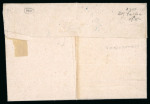 Stamp of German States » Wurttemberg Wurttemberg 1853 (Jan. 25) cover bearing 3k on yellow tied by neat Ludwigsberg cds