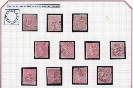 Stamp of Great Britain » 1855-1900 Surface Printed » 1855-57 No Corner Letters 1855-57 4d., eleven used examples, mainly fine. (11)