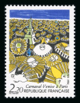Stamp of France » Variétés et curiosités 1986, n°2395 Carnaval-Venise variété sans le rouge