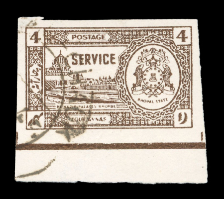 Stamp of Indian States » Bhopal 1944 officials - 2 annas violet and 4 annas chocolate