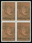 Stamp of Bhutan Bhutan 1962 unissued Malaria set of 3 blocks of 4 mint n.h.