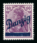 Stamp of Germany » Danzig 1920, : 60p, 1M and 2M  "Grosser Innendienst" mint