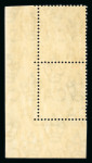 Stamp of South Africa » Transvaal 1906 KEVII wmk multi CA 3d black and sage-green in mint n.h. vertical lower right corner pair showing a ‘ghosting’ of the frame