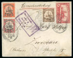 Stamp of Germany » German Colonies » German South-West Africa German South West Africa 1906 registered cover to germant Seepost cancels