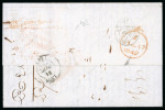 Stamp of United States » Outgoing Mail United States 1842 entire New York to Lyon via Liverpool, framed Packet Letter