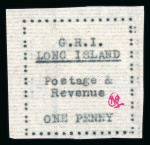 Stamp of Long Island Long Island 1916 1d black on thin horizontally laid paper unused