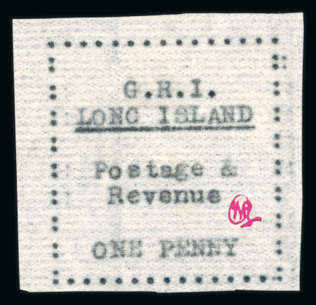 Stamp of Long Island Long Island 1916 1d black on thin horizontally laid paper unused