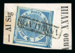 Stamp of Italian States » Naples 1860, trinacria stamp, perfectly used on fragment,