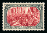 Stamp of Germany » German Empire 1900, 5Mk Reichpost (Michel n° 66) mint *, fine stamp.