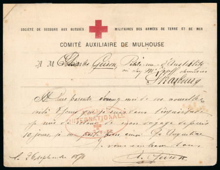 Stamp of France » Guerre de 1870-1871 Carte du Comité auxiliaire de Mulhouse de la société