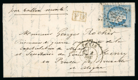 Stamp of France » Ballons Montés Ballon monté "Le Franklin" affranchi d'un n°37 Cérès