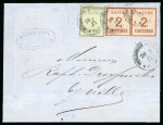 Stamp of France » Alsace-Lorraine Alsace-Lorraine, lettre affranchie de n°1 1c olive