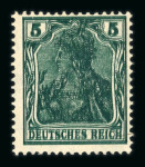 Stamp of Germany » German Empire Germany 1915-16 5pf double print mint n.h., Jäschke Cert 1988