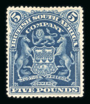 Stamp of Rhodesia 1898-1905 Arms £5 deep blue, mint part o.g.