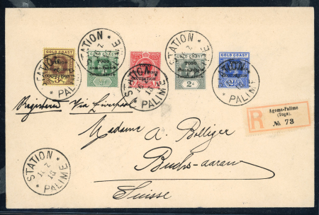 Stamp of Togo Togo Anglo French Occupation 1916 registered cover Agome-Palime to Switzerland