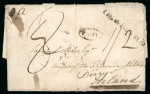 Stamp of Ireland » Pre-Stamp Postal History » Independant Post Office Period - 1784-1831 1797 (6.5) Folded entire from Oswestry sent to Derry, rated "8" being deleted and rerated "1/2", showing clear strike of the scarce black dotted oval T * OFF, MY/6/97 bs, very fine and scarce and the rarest of the two ty