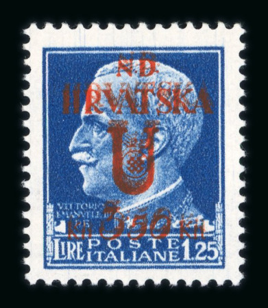 Stamp of Italy » Foreign Occupations of Italian Territories or Under Italian Sovereignty » Croatian Occupation of Sibenik (Sebenico) Croation Occupation of Split 1944 30c and 1L.25 double surcharge mint n.h., P Zrinjscak Cert