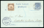 Stamp of China » Foreign Post Offices » German Post Offices » Kiautschou Kiautschou 1901-02 three German cards used Tsingtau or Tsangkou to Germany