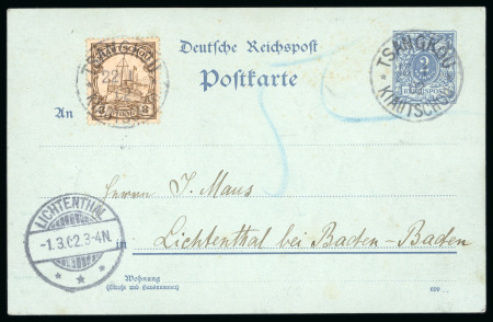 Stamp of China » Foreign Post Offices » German Post Offices » Kiautschou Kiautschou 1901-02 three German cards used Tsingtau or Tsangkou to Germany